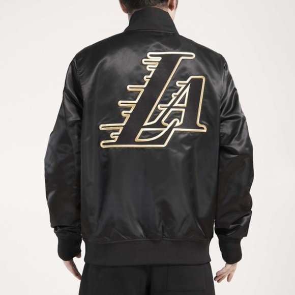Pro Standard Men's Los Angeles Lakers Satin Jacket Black Size L NEW WITH TAGS! - Picture 2 of 5